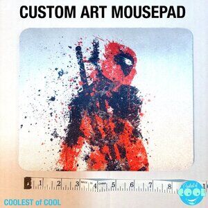 Deadpool art paint splatter custom art print no slip computer mouse pad 9 inch